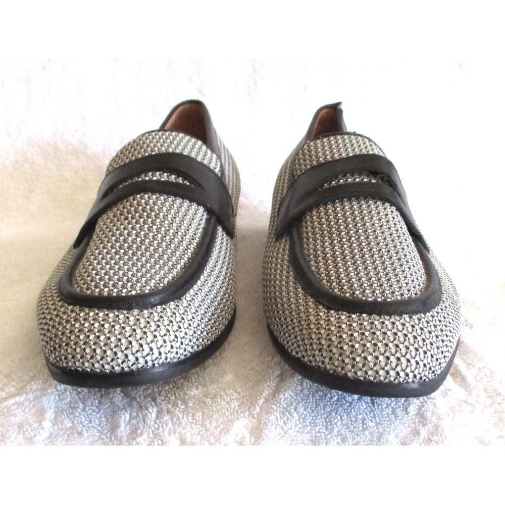 Steve Madden Enmeshed Mens Loafers Black White Woven Penny Loafer Enme01m1 12M - Picture 2 of 10